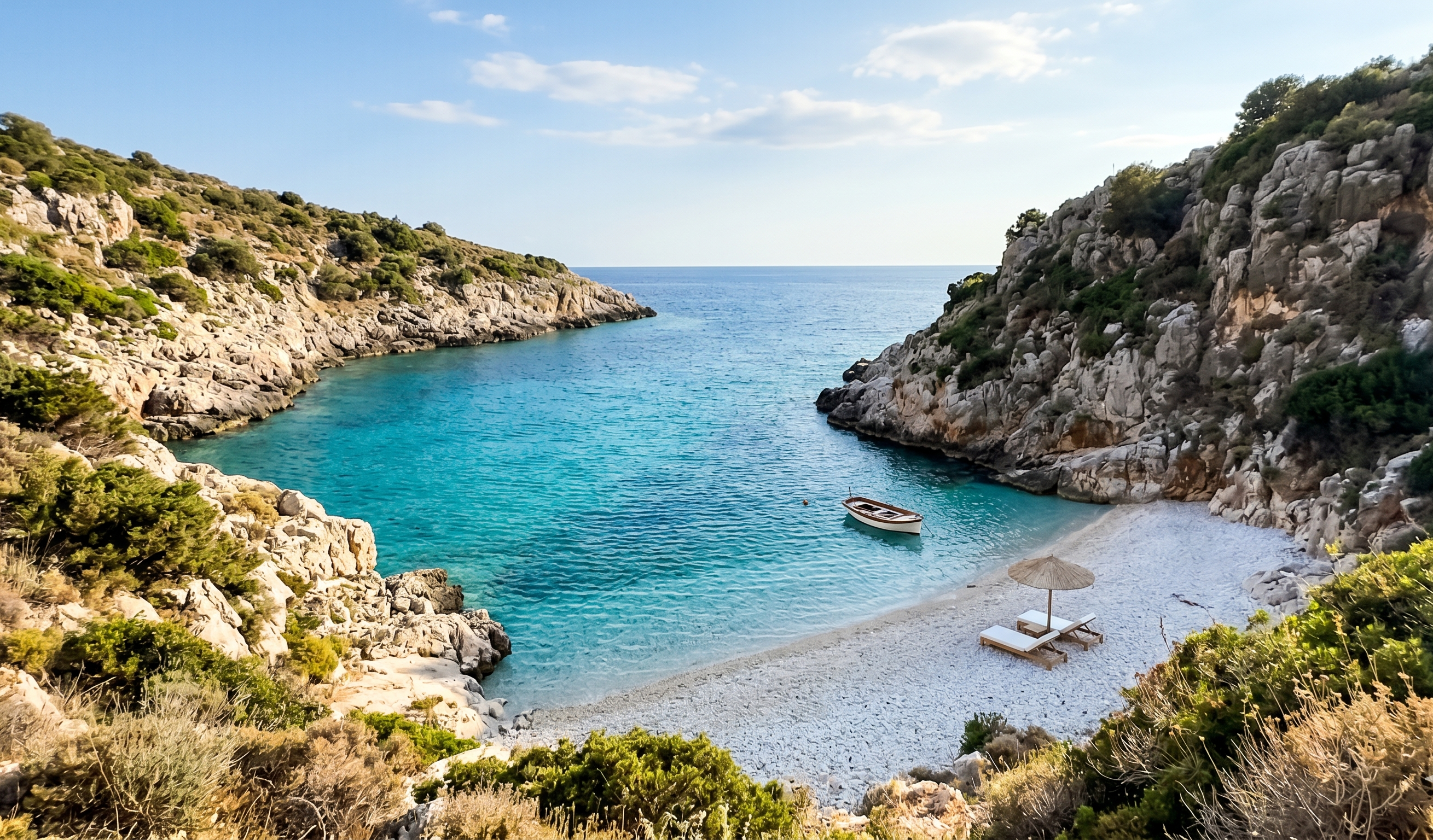 Quiet Mediterranean cove in Greece